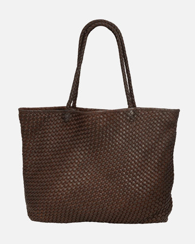 Amsterdam Heritage - Taylor Woven Leather Tote Bag - Brown