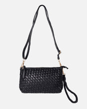 Load image into Gallery viewer, Amsterdam Heritage - Fabrie Woven Leather Crossbody/Wristlet - Black