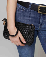 Load image into Gallery viewer, Amsterdam Heritage - Fabrie Woven Leather Crossbody/Wristlet - Black