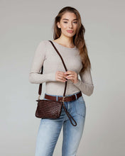 Load image into Gallery viewer, Amsterdam Heritage - Fabrie Woven Leather Crossbody/Wristlet - Brown