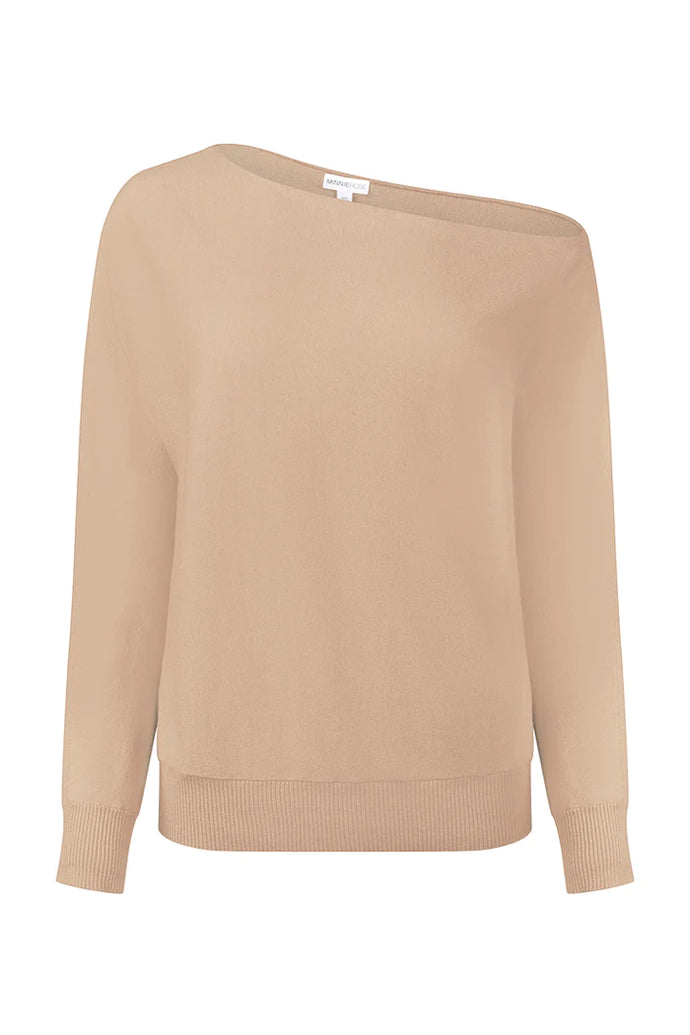 Minnie Rose - Off Shoulder Pullover - Brown Sugar