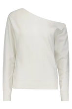 Load image into Gallery viewer, Minnie Rose - Cotton/Cashmere off the Shoulder Top - White