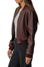 Load image into Gallery viewer, Kut Steph Zip Faux Leather Bomber Jacket - Bordeaux