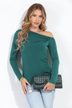 Load image into Gallery viewer, Veronica M- Asymmetrical Long Sleeve Top - Hunter Green