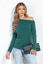 Load image into Gallery viewer, Veronica M- Asymmetrical Long Sleeve Top - Hunter Green