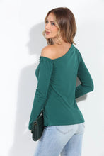 Load image into Gallery viewer, Veronica M- Asymmetrical Long Sleeve Top - Hunter Green