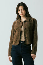 Load image into Gallery viewer, Blank NYC - Real Suede Cropped Blazer - Black Coffee