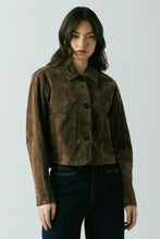 Load image into Gallery viewer, Blank NYC - Real Suede Cropped Blazer - Black Coffee