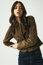 Load image into Gallery viewer, Blank NYC - Real Suede Cropped Blazer - Black Coffee