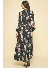 Load image into Gallery viewer, Pinch - Floral Long Sleeve Tierred Maxi - Black Multi