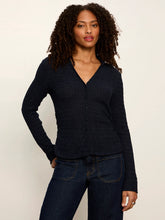 Load image into Gallery viewer, Sanctuary- Juno Button Down Textured Top-Navy Blazer