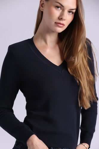 Minnie Rose - Power V Neck - Navy