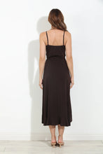 Load image into Gallery viewer, Veronica M Spaghetti Wrap Midi Dress - Chocolate