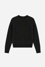 Load image into Gallery viewer, Minnie Rose - Cotton Shaker Crew Neck Sweater - Black