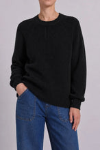 Load image into Gallery viewer, Minnie Rose - Cotton Shaker Crew Neck Sweater - Black