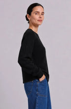 Load image into Gallery viewer, Minnie Rose - Cotton Shaker Crew Neck Sweater - Black