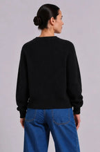 Load image into Gallery viewer, Minnie Rose - Cotton Shaker Crew Neck Sweater - Black