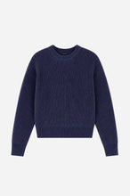 Load image into Gallery viewer, Minnie Rose - Cotton Shaker Crew Neck Sweater - Navy