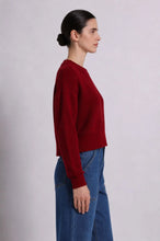 Load image into Gallery viewer, Minnie Rose - Cotton Shaker Crew Neck Sweater - Dark Cherry