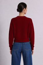 Load image into Gallery viewer, Minnie Rose - Cotton Shaker Crew Neck Sweater - Dark Cherry