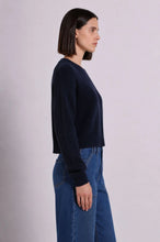 Load image into Gallery viewer, Minnie Rose - Cotton Shaker Crew Neck Sweater - Navy