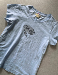 Label + Thread Graphic Ava Tee - Oh No , Sky Blue