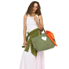 Load image into Gallery viewer, Kerri Rosenthal - Imperfect Heart Tote - Army Green