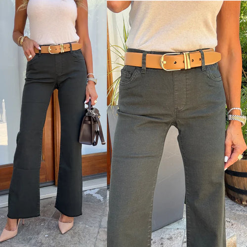 Bevy Flog Amanada Wide Leg Pants - Long, Deep Green