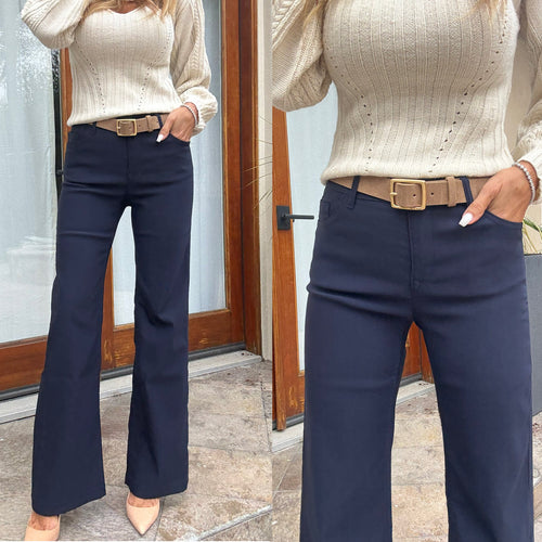 Bevy Flog Amy Flare Pants - Navy Stripe
