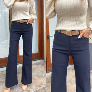 Bevy Flog Amy Flare Pants - Navy Stripe