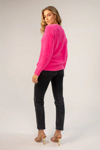 Lavender Brown - Jacquline Sweater - Bright Peony