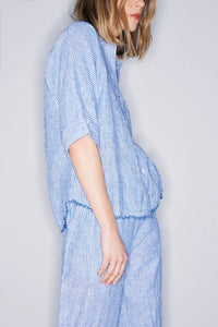 Melissa Nepton - Benson Stripe Shirt - Royal Stripe