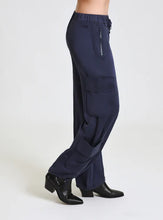 Load image into Gallery viewer, Blanc Noir - Chelsea Silk Wide Leg Pant - Naval Blue