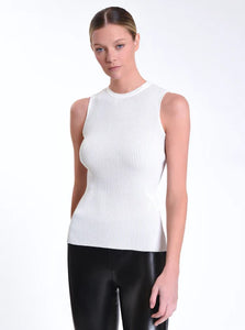 Blanc Noir - Two Toned Rib Tank - Bright White