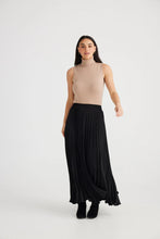 Load image into Gallery viewer, Brave + True Pleated Skirt - Black