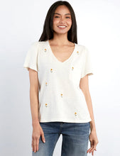 Load image into Gallery viewer, Billy T - Sweet Embroidered Puff Tee - White Flower