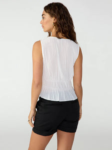 Sanctuary - Featherweight Button Front Top - White