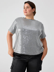 Sanctuary - Perfect Sequin Tee - Micro Houndstooth
