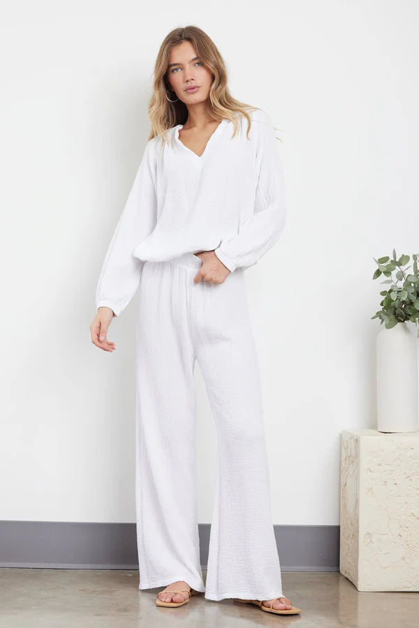 LA Made - Cali Chill Wide Leg Pant - White