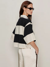 Load image into Gallery viewer, Sanctuary - Embellished Polo Tee - Collagen/Black Tee