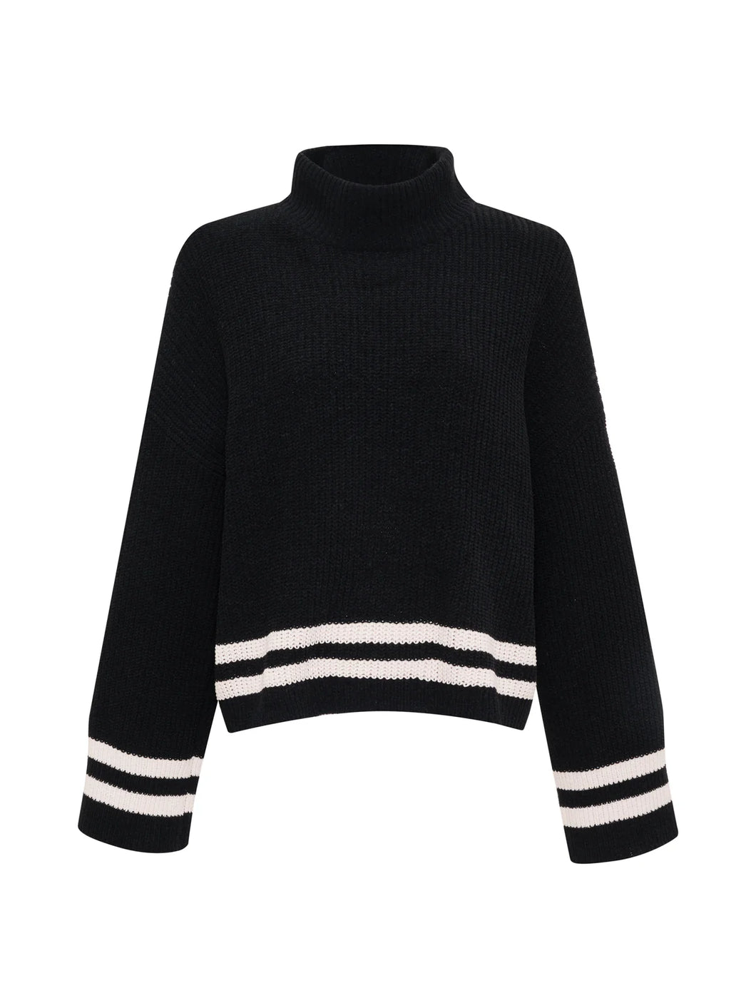 Sanctury - Stay Cozy Sweater - Black/Toasted Stripe
