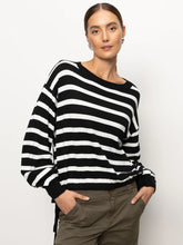 Load image into Gallery viewer, Sanctuary - Side Tie Sweater - Black/Chalk Stripe