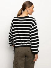 Load image into Gallery viewer, Sanctuary - Side Tie Sweater - Black/Chalk Stripe