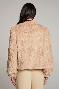 Chaser - Faux Fur Sequin Jacket - Capaccino