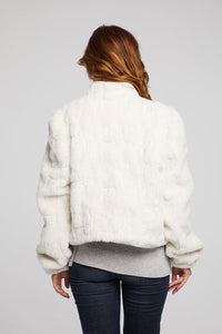 Chaser - Puff Sleeve Faux Fur Jacket - Starry White