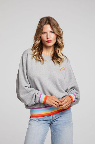 Chaser - Rainbow Pullover - Heather Grey