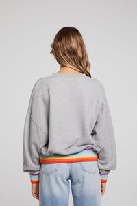 Chaser - Rainbow Pullover - Heather Grey