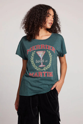 Chaser Merrier with a Martini Tee - Pine Green