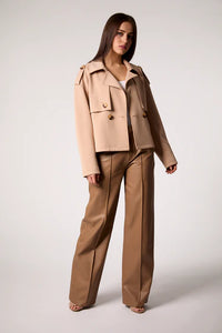 Blue Revival - Charli Crop Trench Coat - Camel