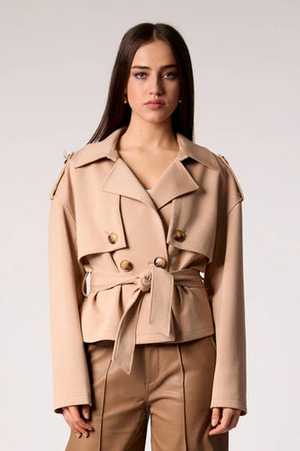 Blue Revival - Charli Crop Trench Coat - Camel